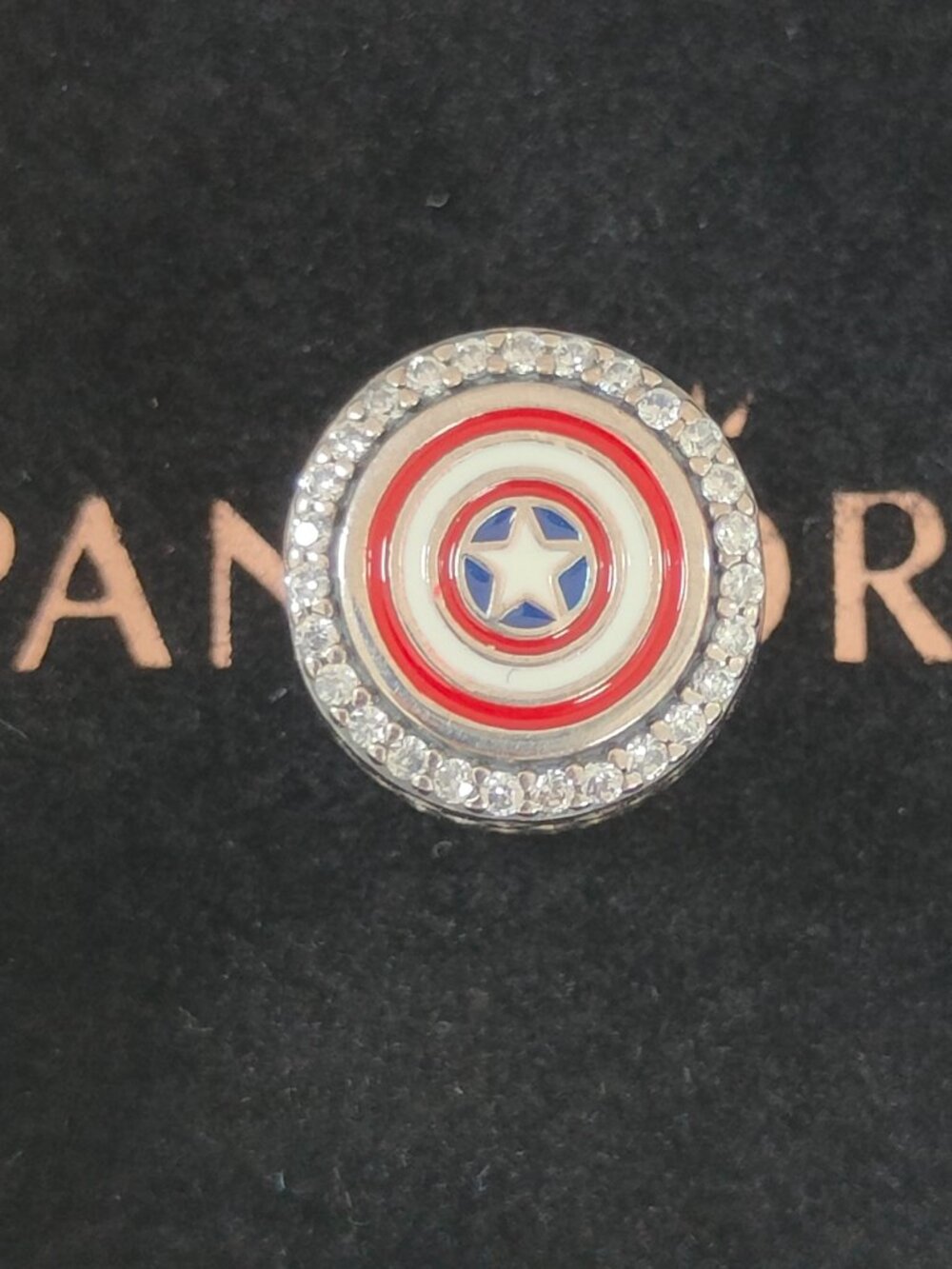 Pandora Marvel The First Avengers Captain America Shield Bead Charm S925 ALE